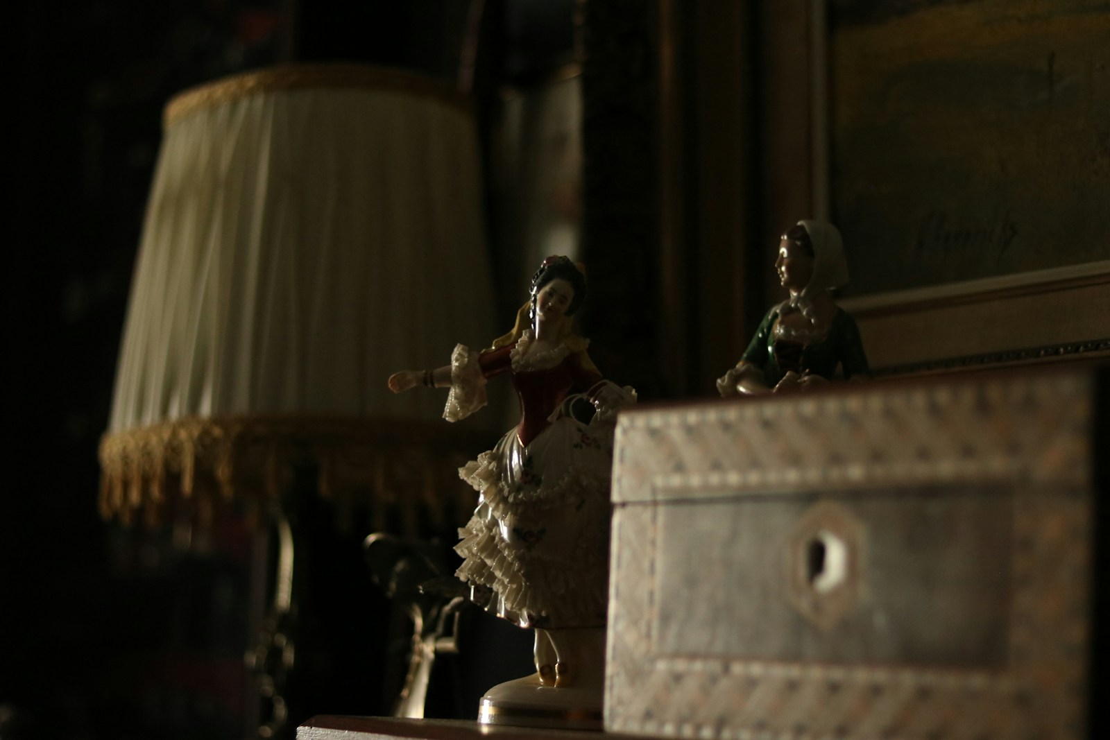 a group of statues